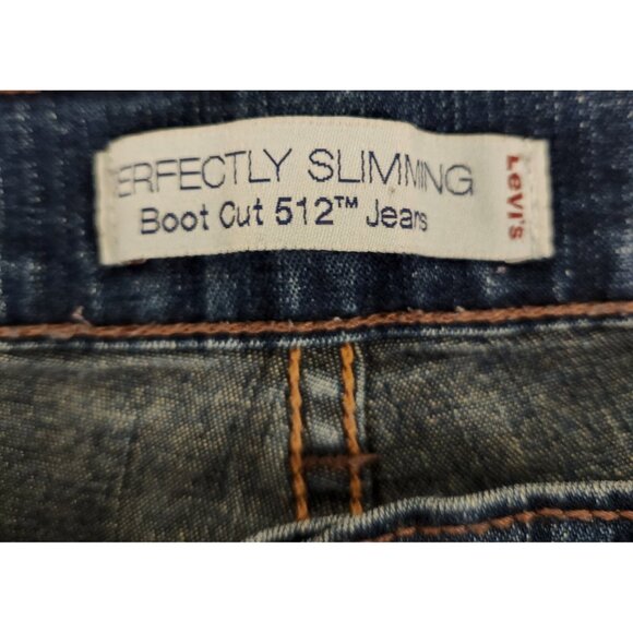 Levis 512 Jeans Perfectly Slimming Boot Cut Stretch Blue Denim Womens 8 S/C‎ EUC - Picture 13 of 15